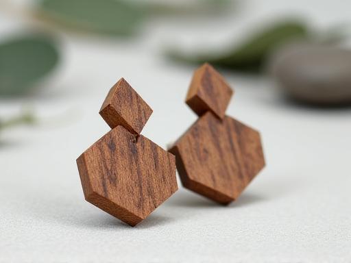 Orecchini geometrici in legno